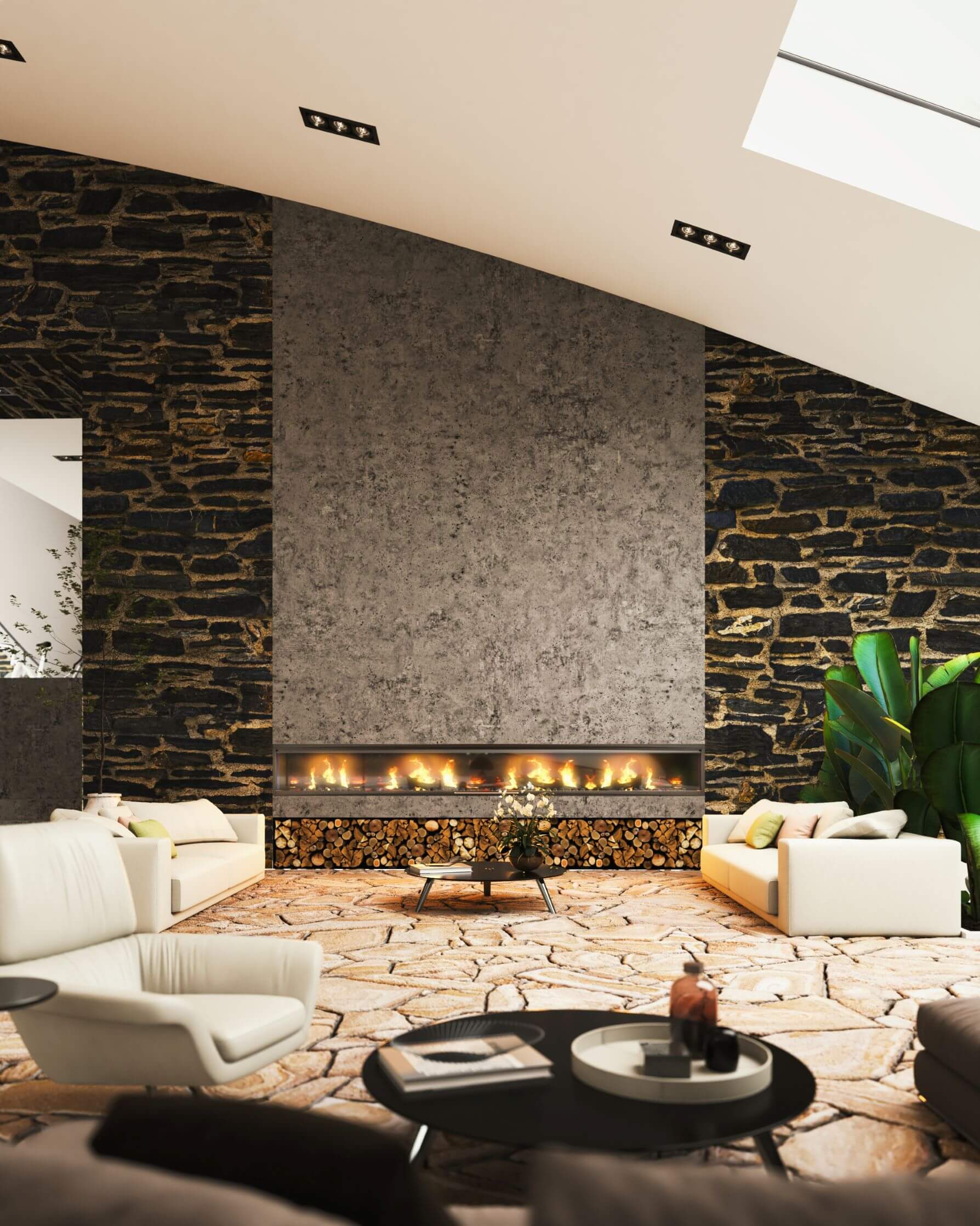 cozy fireplace